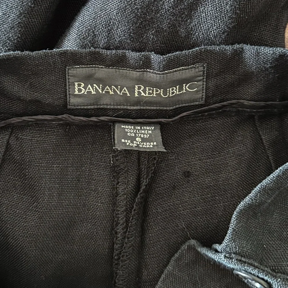 Vintage Banana Republic Cuffed Linen Trousers Made In Italy
